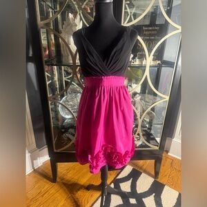 Black and Pink 3 D Edged Dress